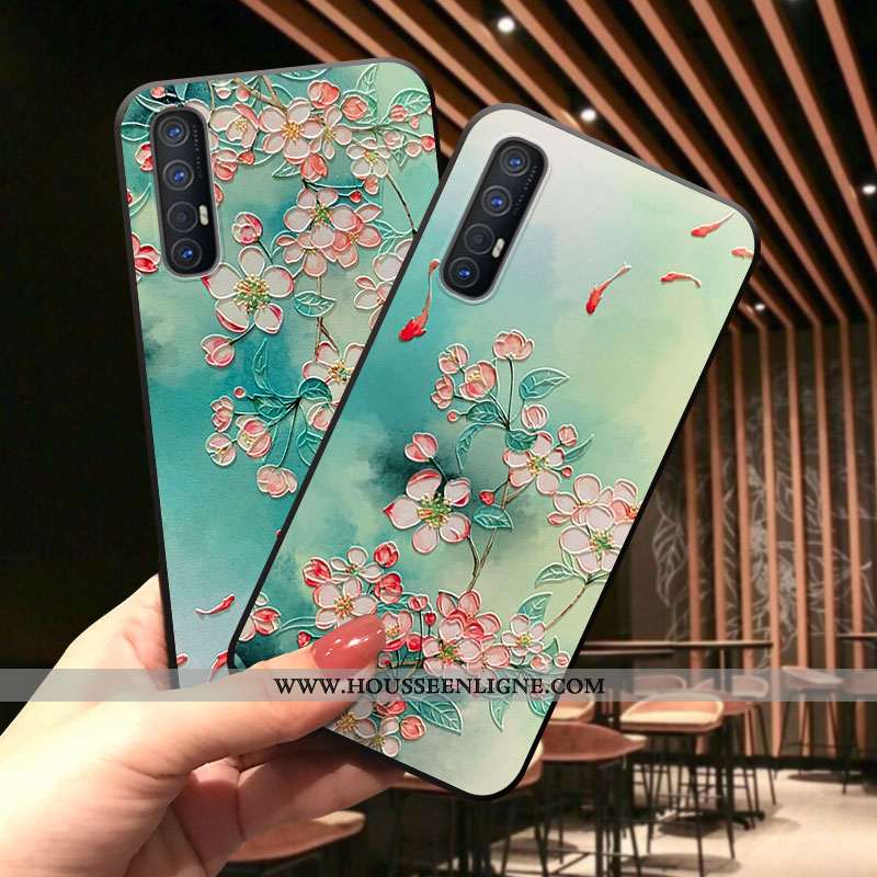 Étui Oppo Reno 3 Pro Ornements Suspendus Personnalité Vert Téléphone Portable Coque À Franges Frais 