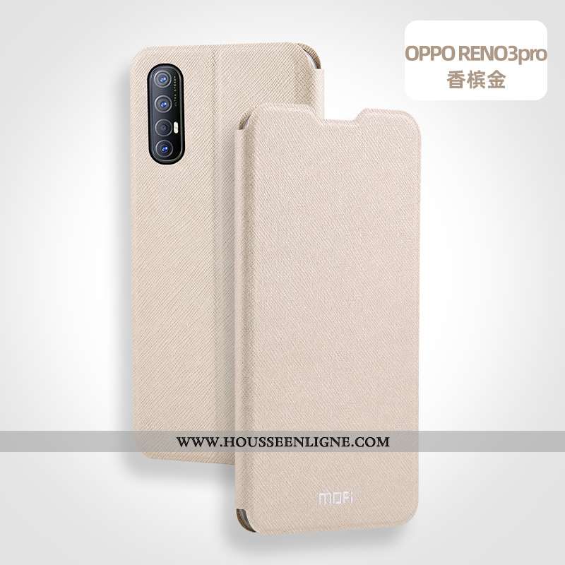Étui Oppo Reno 3 Pro Protection Cuir Silicone Téléphone Portable Incassable Coque Rose