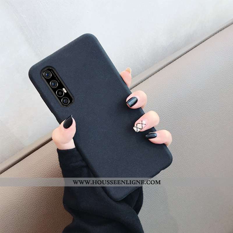 Étui Oppo Reno 3 Pro Protection Délavé En Daim Fluide Doux Coque Mode Gris