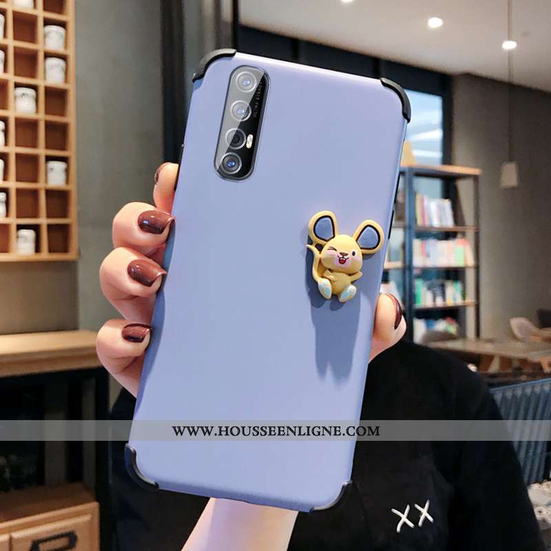 Étui Oppo Reno 3 Pro Protection Délavé En Daim Ultra Petit Net Rouge Silicone Bleu