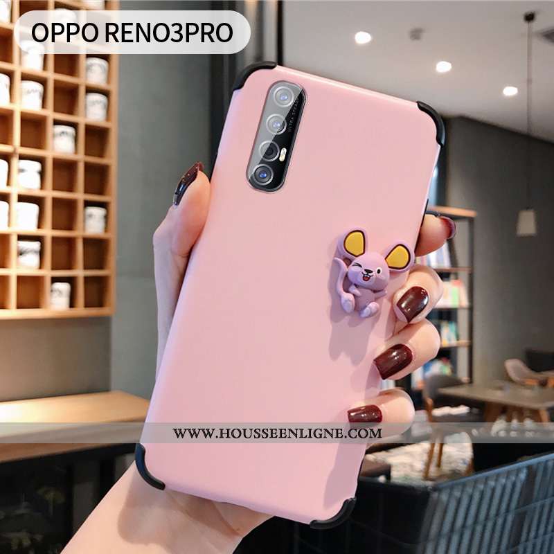 Étui Oppo Reno 3 Pro Protection Délavé En Daim Ultra Petit Net Rouge Silicone Bleu