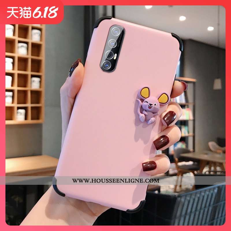 Étui Oppo Reno 3 Pro Protection Délavé En Daim Ultra Petit Net Rouge Silicone Bleu
