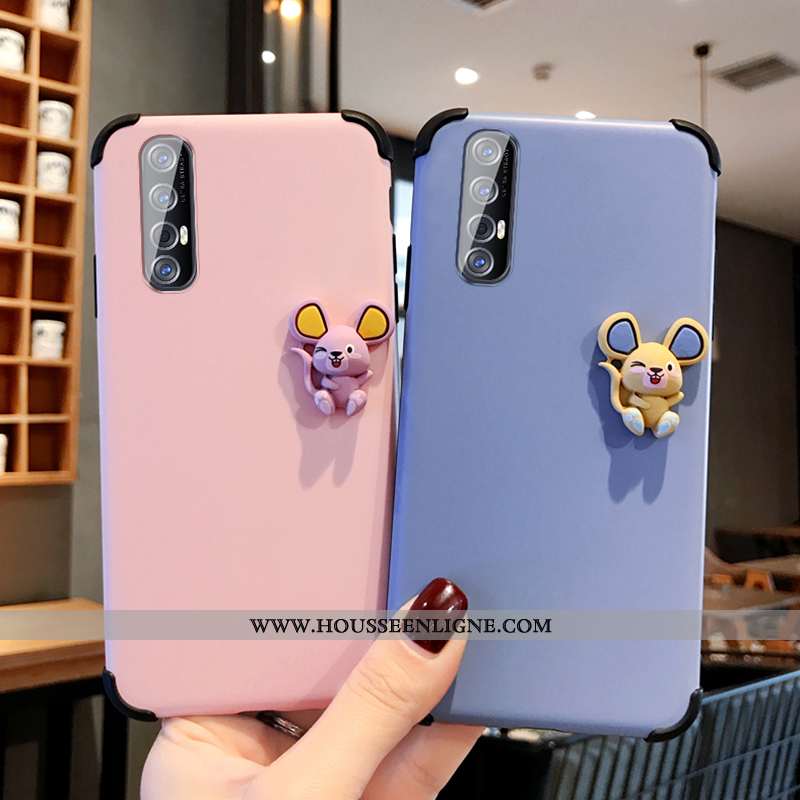 Étui Oppo Reno 3 Pro Protection Délavé En Daim Ultra Petit Net Rouge Silicone Bleu