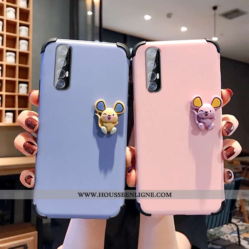 Étui Oppo Reno 3 Pro Protection Délavé En Daim Ultra Petit Net Rouge Silicone Bleu