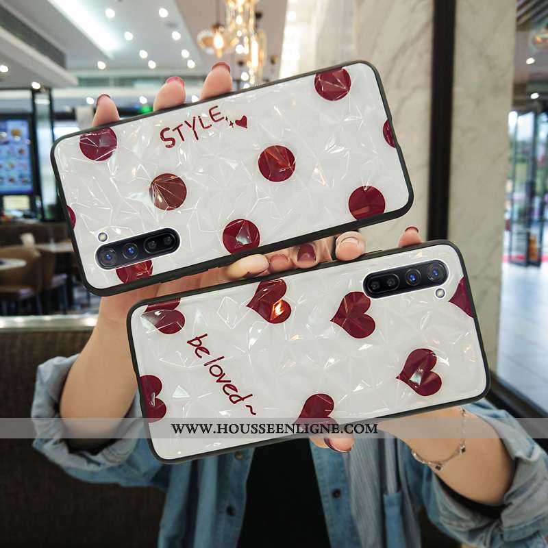 Étui Oppo Reno 3 Pro Ultra Légère Téléphone Portable Délavé En Daim Tout Compris Coque Rouge