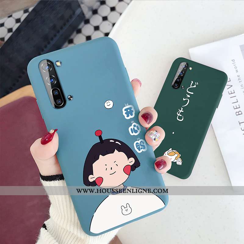 Étui Oppo Reno 3 Protection Personnalité Nouveau Incassable Dessin Animé Cœur Créatif Verte