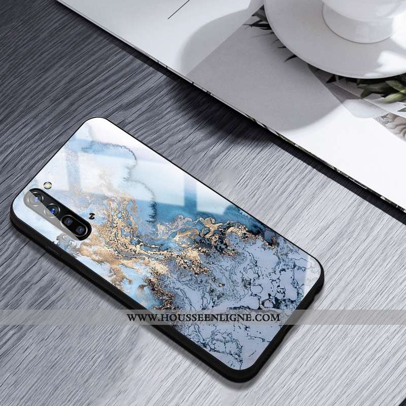 Étui Oppo Reno 3 Protection Verre Simple Coque Or Silicone Grand Bleu