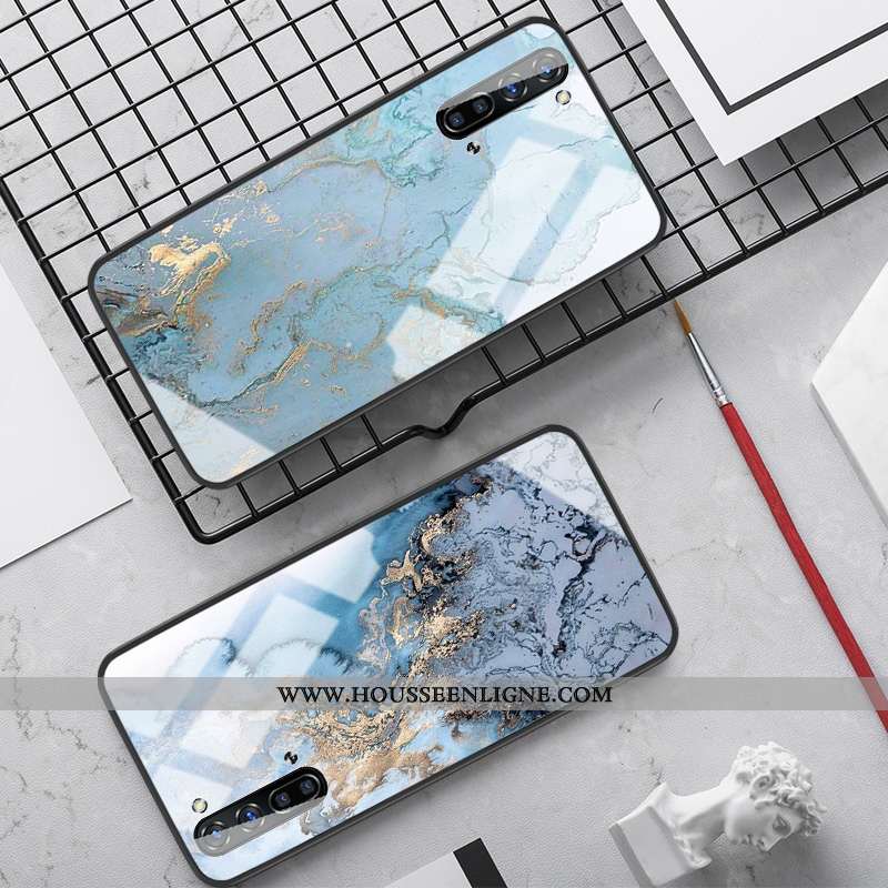 Étui Oppo Reno 3 Protection Verre Simple Coque Or Silicone Grand Bleu