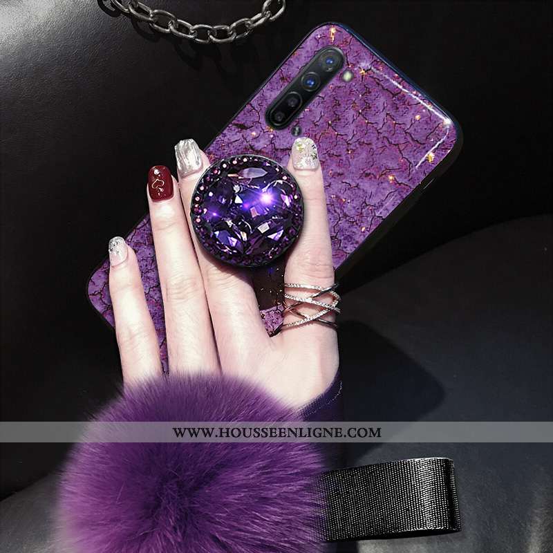 Étui Oppo Reno 3 Silicone Net Rouge Violet Coque Téléphone Portable