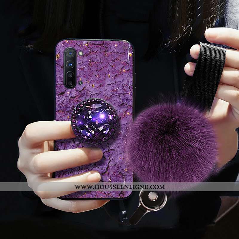 Étui Oppo Reno 3 Silicone Net Rouge Violet Coque Téléphone Portable
