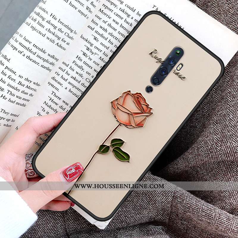 Étui Oppo Reno 3 Silicone Protection Simple Coque Tout Compris Incassable Arbres Verte