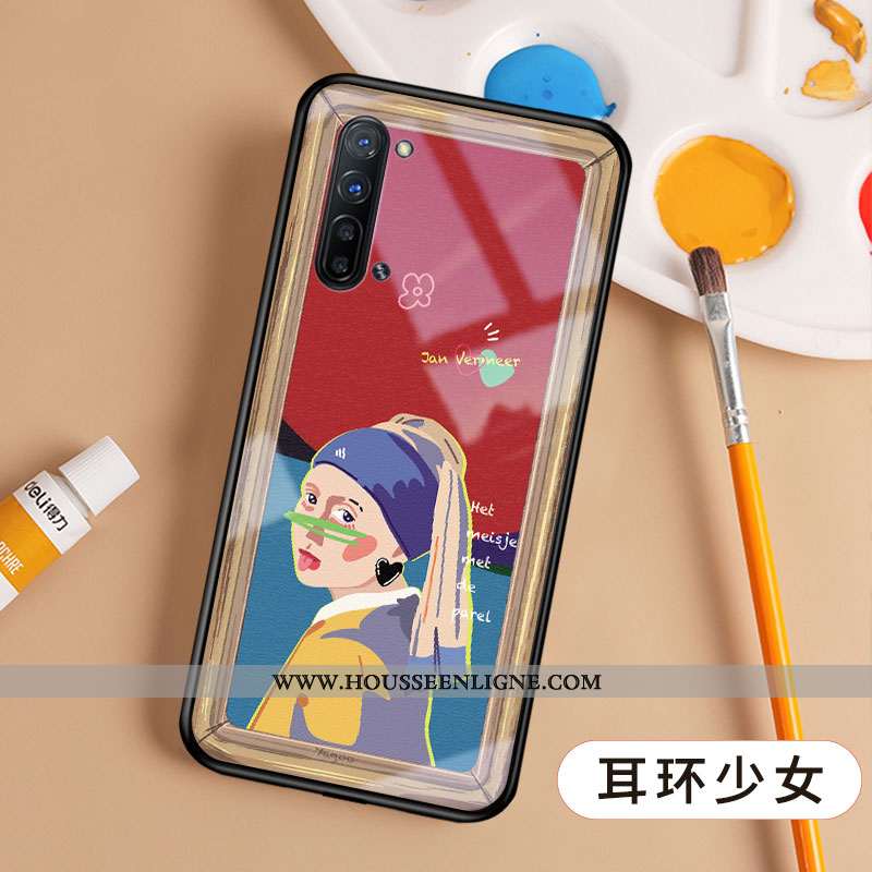 Étui Oppo Reno 3 Vintage Original Art Peinture À L'huile Rouge Silicone