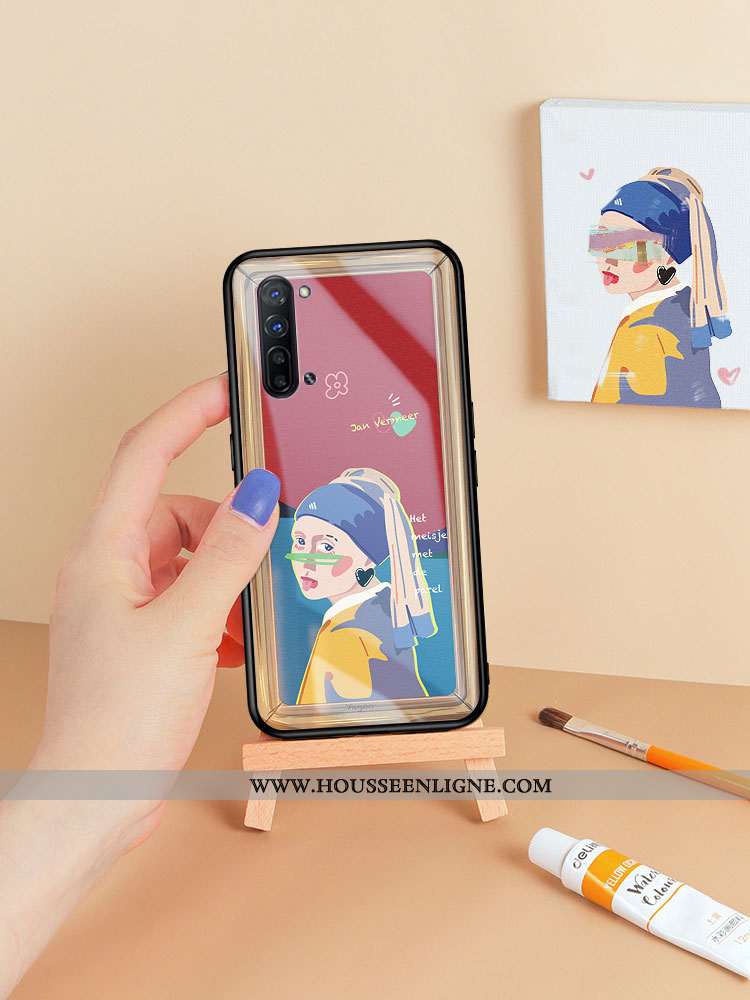 Étui Oppo Reno 3 Vintage Original Art Peinture À L'huile Rouge Silicone