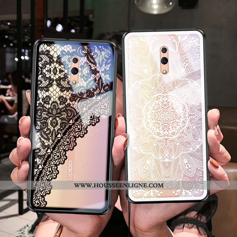 Étui Oppo Reno Z Légère Silicone Coque Transparent Ornements Suspendus Verre Tout Compris Blanche