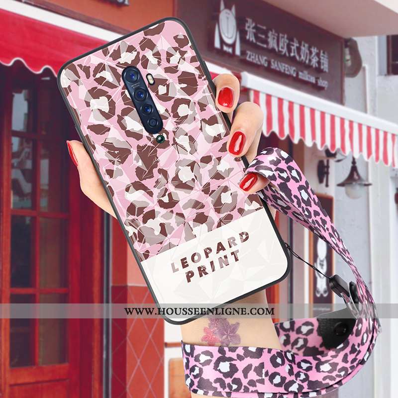 Étui Oppo Reno Z Ornements Suspendus Personnalité Léopard Téléphone Portable Créatif Protection Sili