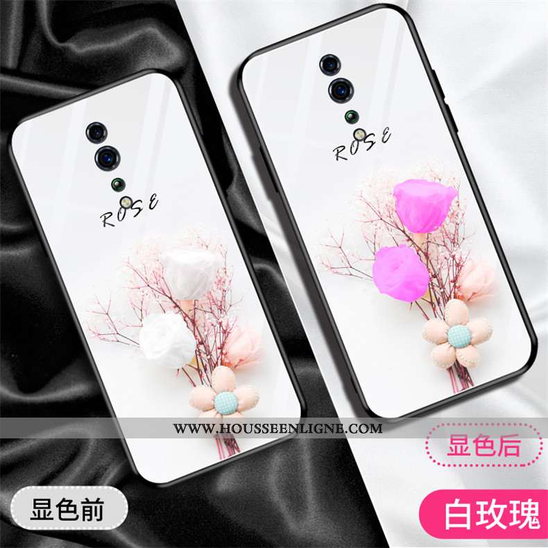 Étui Oppo Reno Z Protection Verre Blanc Tout Compris Tendance Téléphone Portable Cou Suspendu Blanch
