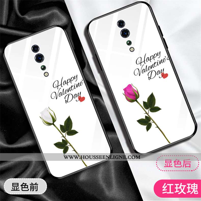 Étui Oppo Reno Z Protection Verre Blanc Tout Compris Tendance Téléphone Portable Cou Suspendu Blanch