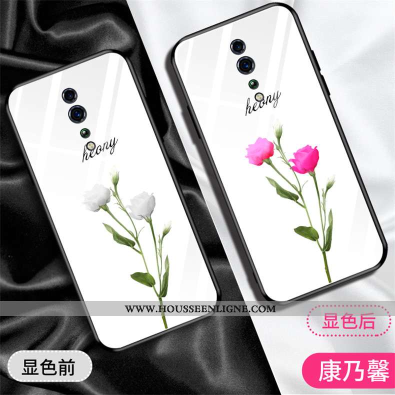 Étui Oppo Reno Z Protection Verre Blanc Tout Compris Tendance Téléphone Portable Cou Suspendu Blanch