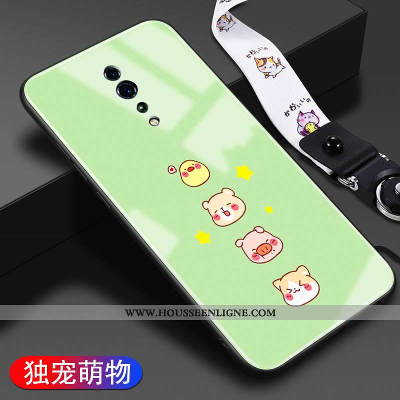 Étui Oppo Reno Z Protection Verre Légère Coque Tendance Personnalité Charmant Verte