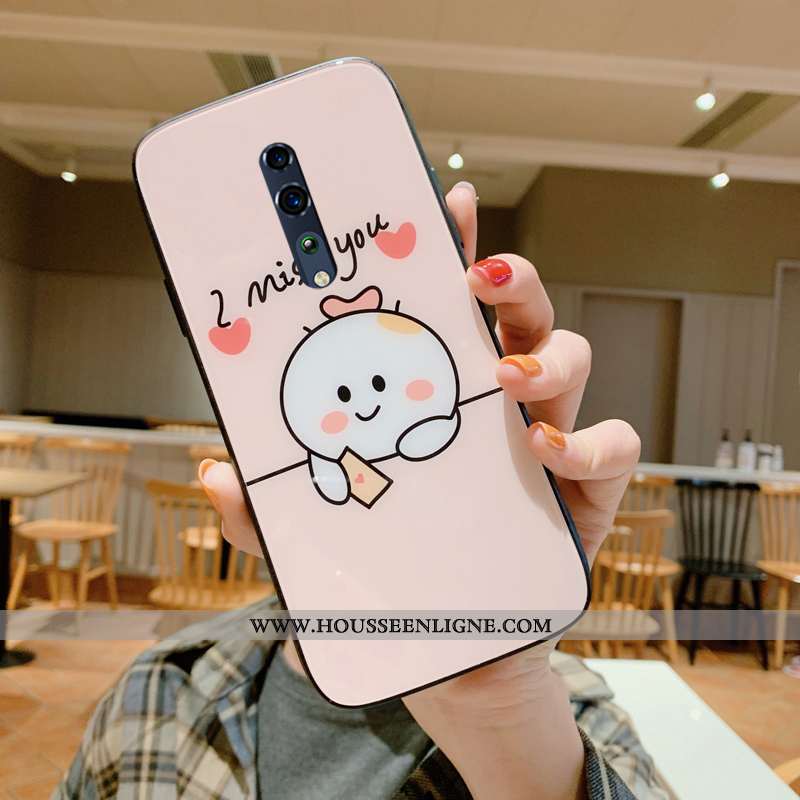 Étui Oppo Reno Z Protection Verre Rose Support Coque Créatif Nouveau
