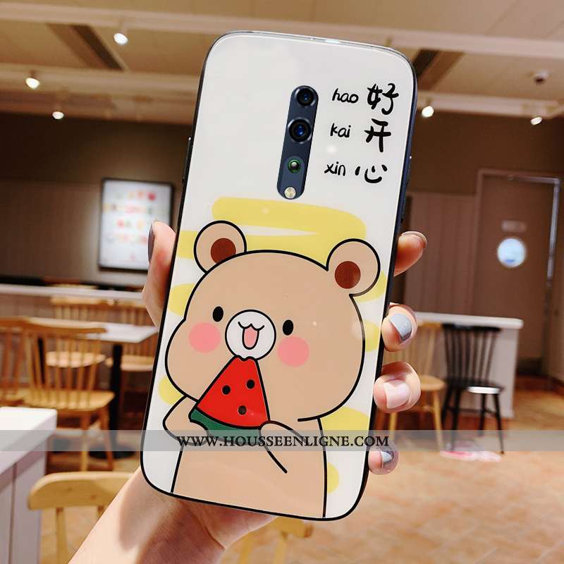 Étui Oppo Reno Z Protection Verre Rose Support Coque Créatif Nouveau