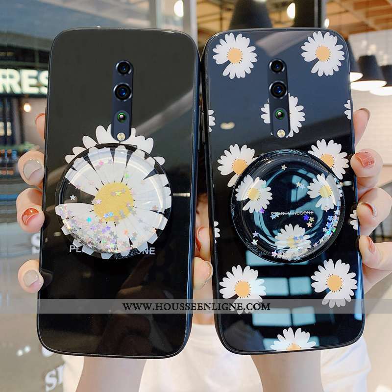 Étui Oppo Reno Z Protection Verre Rose Support Coque Créatif Nouveau