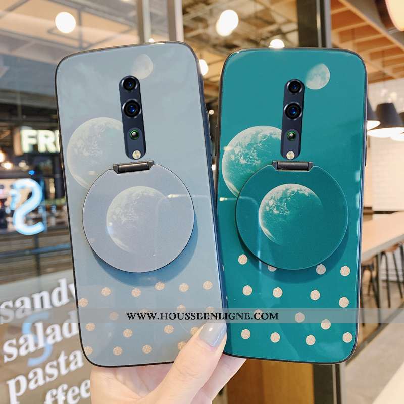 Étui Oppo Reno Z Protection Verre Rose Support Coque Créatif Nouveau