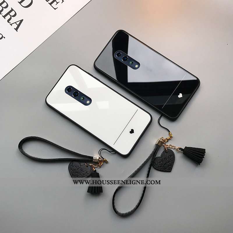 Étui Oppo Reno Z Ultra Tendance Légère Blanc Coque Net Rouge Silicone Blanche