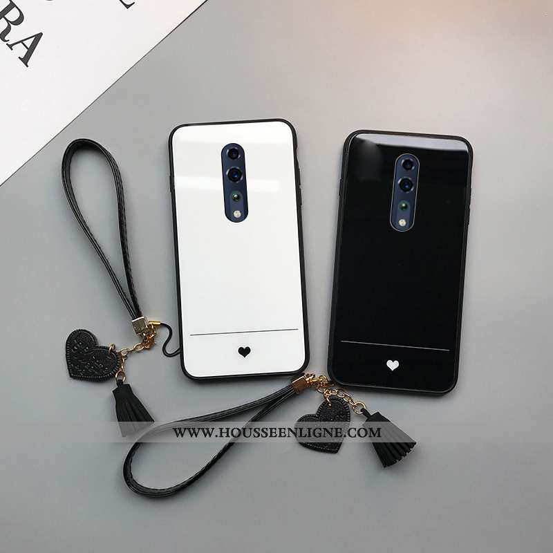 Étui Oppo Reno Z Ultra Tendance Légère Blanc Coque Net Rouge Silicone Blanche
