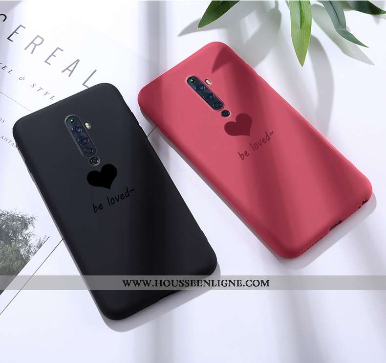 Étui Oppo Reno2 Coque En Silicone Silicone Noir Amour Créatif Amoureux Ultra