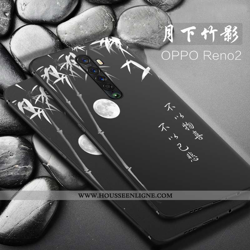 Étui Oppo Reno2 Fluide Doux Silicone Délavé En Daim Coque Noir Tout Compris Téléphone Portable