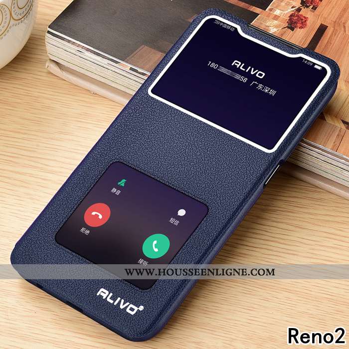 Étui Oppo Reno2 Protection Cuir Incassable Silicone Fluide Doux Marron