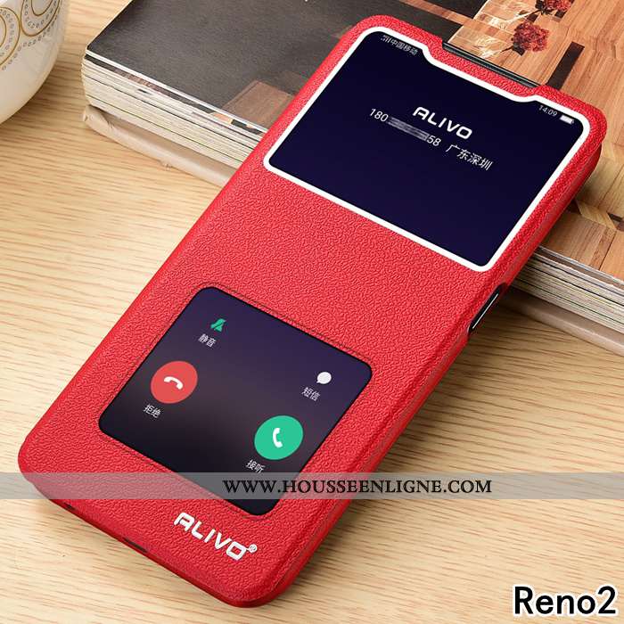 Étui Oppo Reno2 Protection Cuir Incassable Silicone Fluide Doux Marron