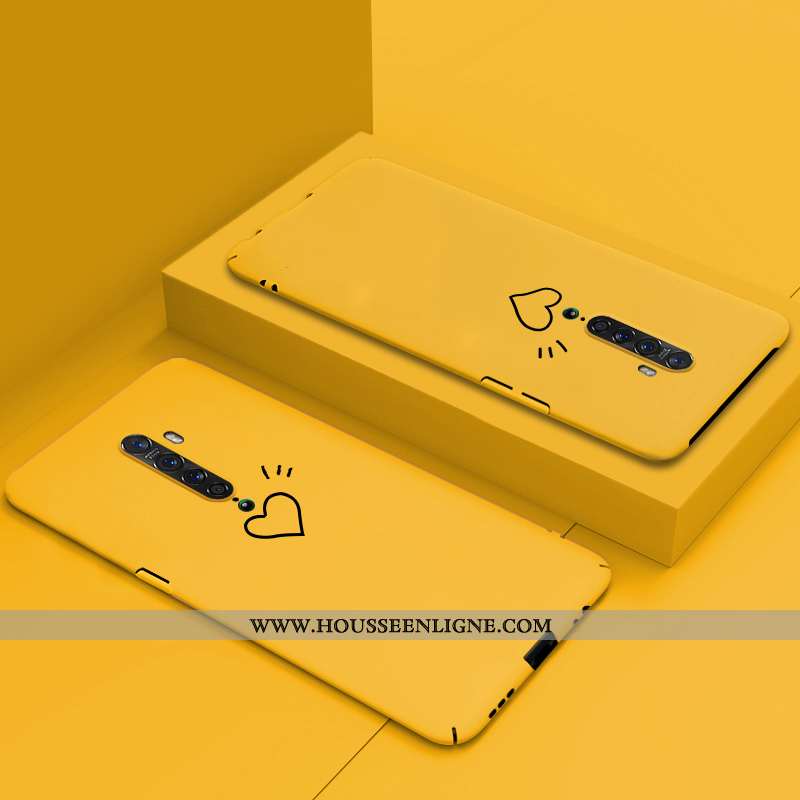 Étui Oppo Reno2 Tendance Légère Créatif Coque Protection Délavé En Daim Luxe Jaune