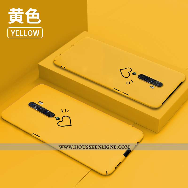 Étui Oppo Reno2 Tendance Légère Créatif Coque Protection Délavé En Daim Luxe Jaune