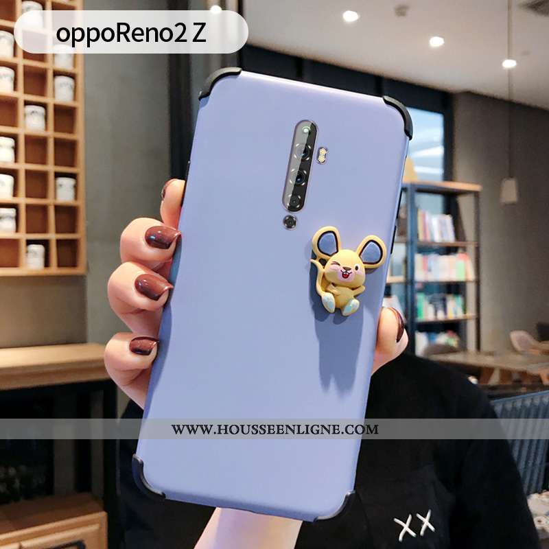 Étui Oppo Reno2 Z Charmant Ultra Silicone Coque Tendance Amoureux Téléphone Portable Bleu