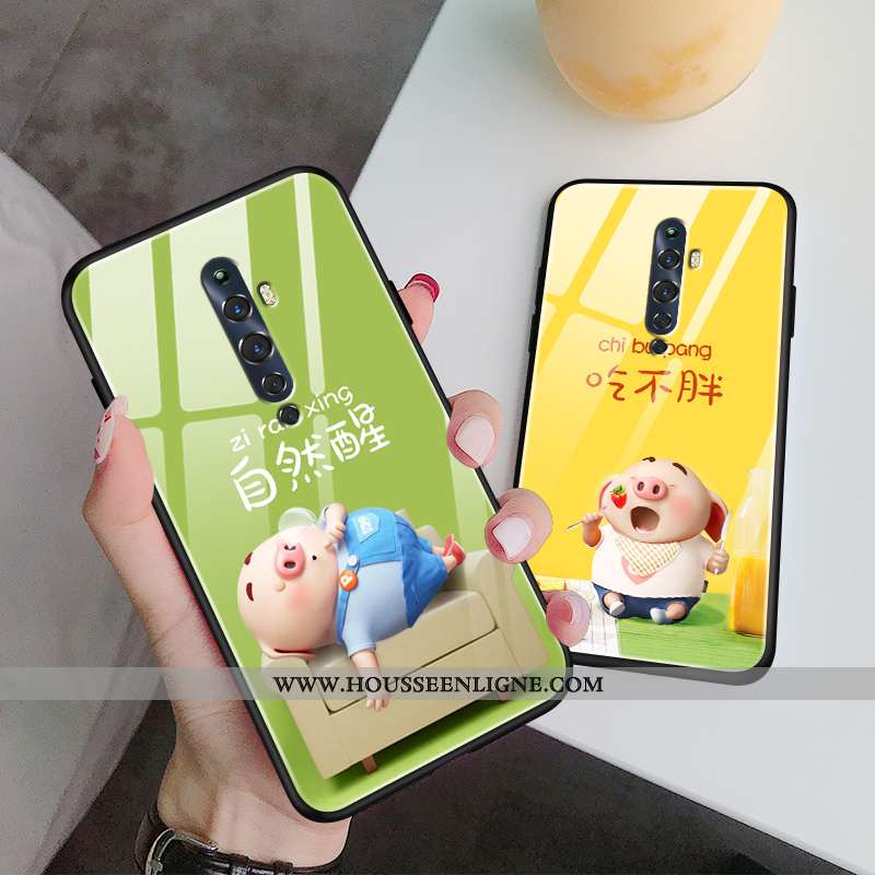 Étui Oppo Reno2 Z Fluide Doux Silicone Nouveau Net Rouge Incassable Marque Amoureux Verte