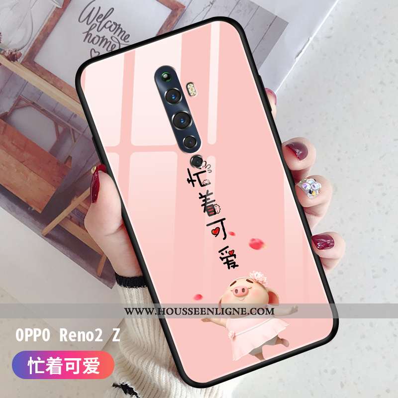 Étui Oppo Reno2 Z Fluide Doux Silicone Nouveau Net Rouge Incassable Marque Amoureux Verte