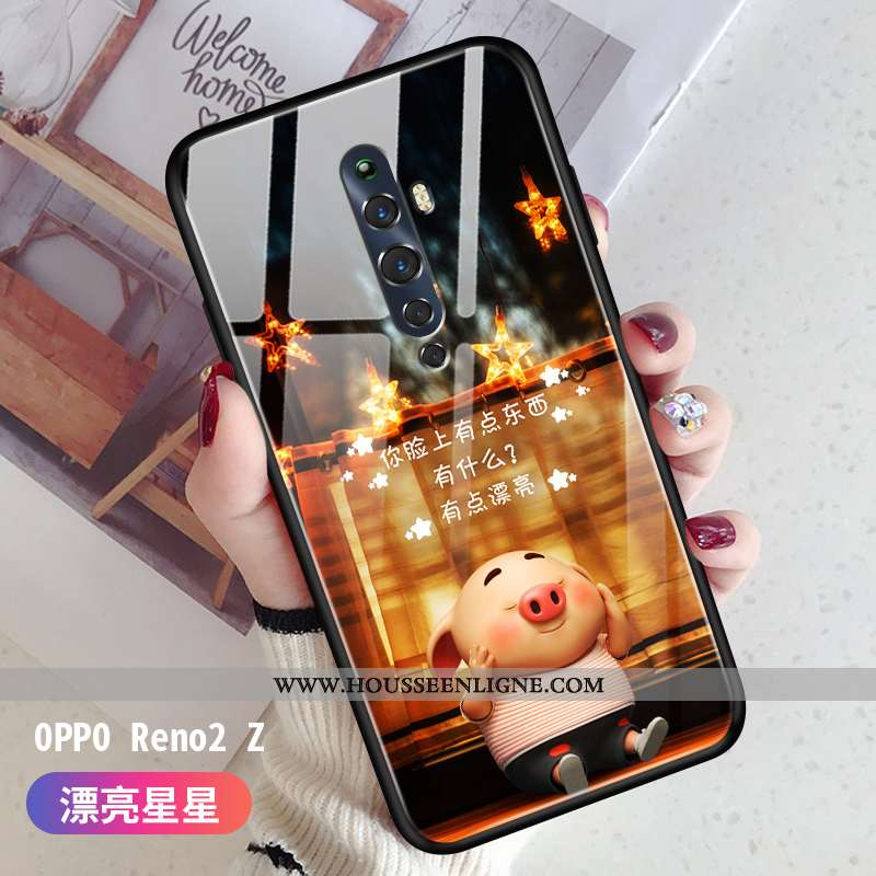Étui Oppo Reno2 Z Fluide Doux Silicone Nouveau Net Rouge Incassable Marque Amoureux Verte