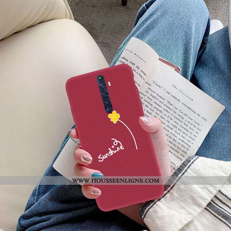 Étui Oppo Reno2 Z Fluide Doux Silicone Petit Tout Compris Délavé En Daim Protection Rouge