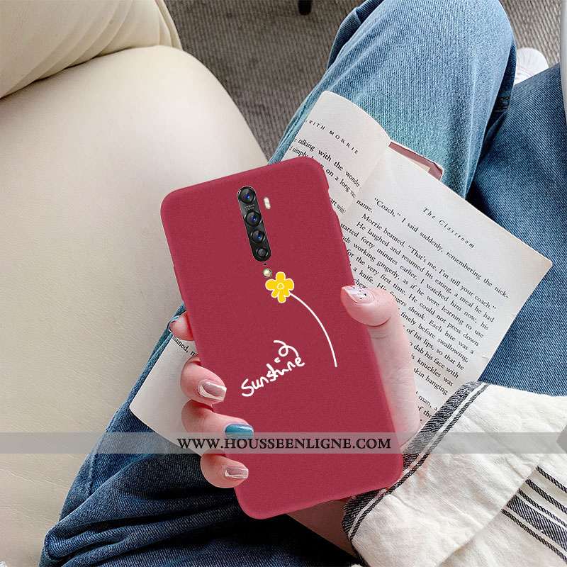 Étui Oppo Reno2 Z Fluide Doux Silicone Petit Tout Compris Délavé En Daim Protection Rouge