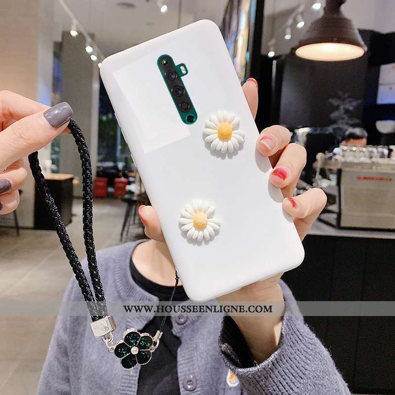 Étui Oppo Reno2 Z Légère Silicone Légères Téléphone Portable Amoureux Blanc Coque Blanche