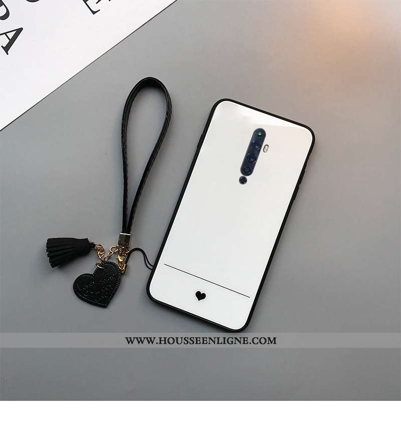 Étui Oppo Reno2 Z Légère Silicone Tendance Téléphone Portable Net Rouge Amour Noir