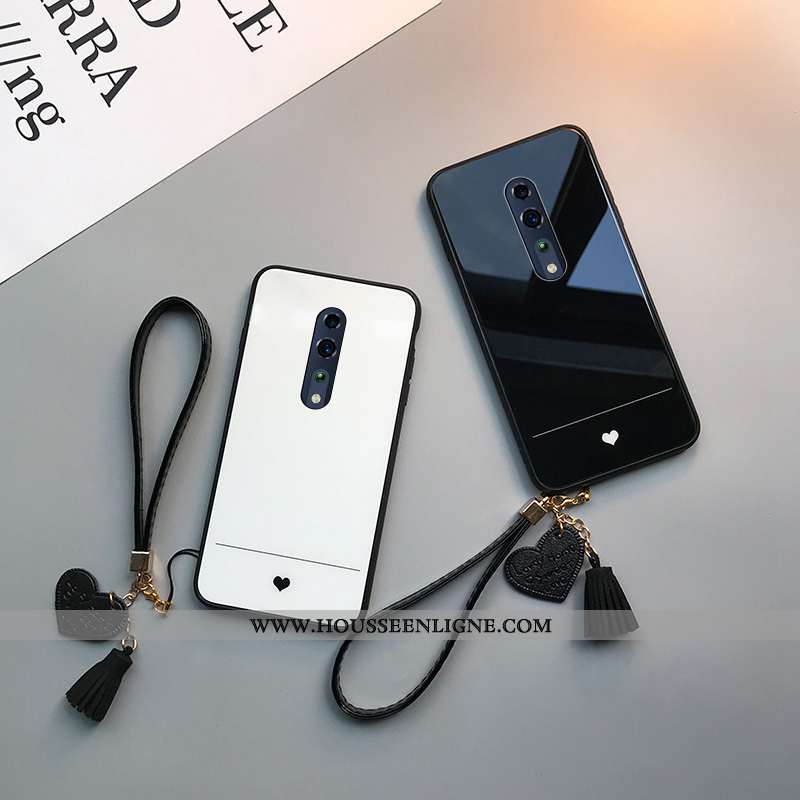 Étui Oppo Reno2 Z Légère Silicone Tendance Téléphone Portable Net Rouge Amour Noir