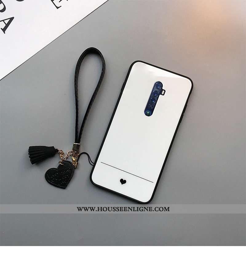 Étui Oppo Reno2 Z Légère Silicone Tendance Téléphone Portable Net Rouge Amour Noir