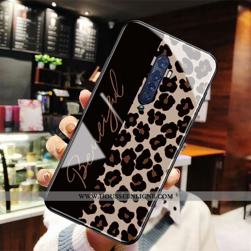 Étui Oppo Reno2 Z Modèle Fleurie Fluide Doux Créatif Tout Compris Légère Verre Noir
