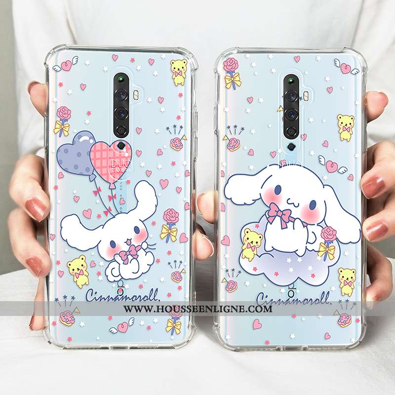Étui Oppo Reno2 Z Protection Transparent Incassable Légère Blanc Personnalité Créatif Blanche