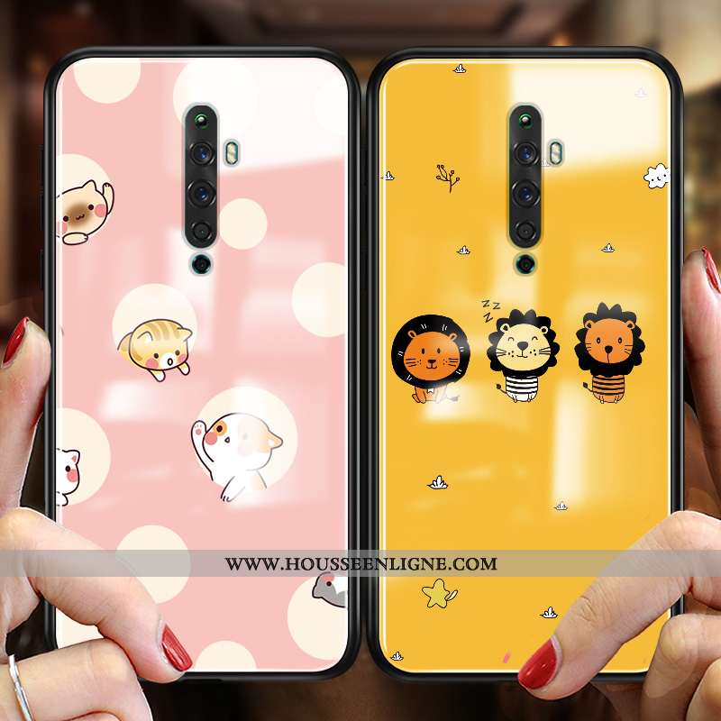 Étui Oppo Reno2 Z Protection Verre Tendance Fluide Doux Téléphone Portable Coque Incassable Jaune