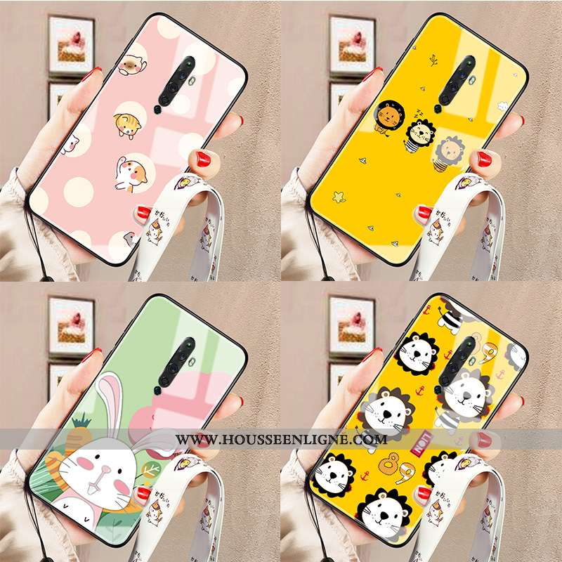 Étui Oppo Reno2 Z Protection Verre Tendance Fluide Doux Téléphone Portable Coque Incassable Jaune