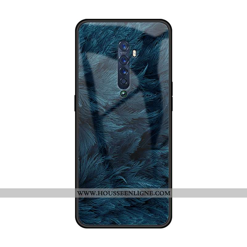 Étui Oppo Reno2 Z Silicone Verre Amoureux Net Rouge Téléphone Portable Tendance Soirée Noir